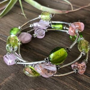 Artisan Glass beaded wrap bracelet